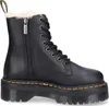 A black Dr. Martens boot with a platform sole and fur lining. Anteprima dell’immagine prodotto