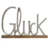 Gilde Schriftzug, "GLÜCK", Aluminium, Mangoholz, Produktbild-Vorschau 5