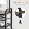 HOMCOM Stojan na kabáty a topánky s 8 háčikmi, MDF, čierny Náhľad obrázku produktu 5