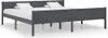 A gray wooden bed frame with two mattresses and white pillows. Anteprima dell’immagine prodotto