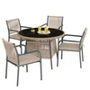 Merax Gartenmöbel Set aus Rattan mit rundem Glastisch und 4 Produktbild-Vorschau 15
