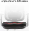 A close-up of an ergonomic seat cushion on an office chair, with a red line highlighting the contour. Náhľad obrázku produktu