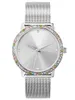 Damen Armbanduhr silber Zirkonia pastell Edelstahl Produktbild-Vorschau 5