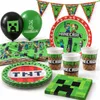 Minecraft Partyset 46 tlg. Kindergeburtstag Party Produktbild-Vorschau 1