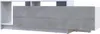 A white and gray TV stand with a wood-grain texture on the front panel. Náhled obrázku produktu