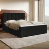 MOTIVENA Santiago Boxspringbett 140x200 Schwarz Samt Produktbild-Vorschau 1