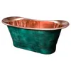 A freestanding bathtub made of copper with a green exterior. Podgląd zdjęcia produktu
