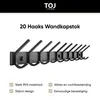TOJ Living Armadio a muro - 78CM - 20 Ganci - Ganci per Anteprima dell’immagine prodotto 3