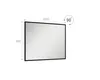 A rectangular mirror with a black frame is shown against a white background. Dimensions and a 90-degree angle symbol are indicated with text. Náhled obrázku produktu