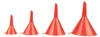 Four red funnels of varying sizes are arranged in a line against a white background. Náhľad obrázku produktu