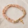 Handgemaakte armband met rozenkrans – ROSABRACE Pink Productafbeelding-voorbeeld 5