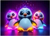 Vlies fototapete Neon-Pinguine 200x140 cm Feeby Bunt inkl. Produktbild-Vorschau 3
