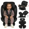 A collage of images showing a baby in a car seat, a rotating car seat, a car seat in a tilted position, and a car seat insert. Produktbild-Vorschau
