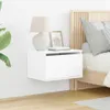 vidaXL Nástěnný noční stolek s LED světly Bílý Náhled obrázku produktu 4