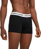 A close-up shot of a man wearing black boxer shorts with a white waistband featuring the 'JACK & JONES' logo. Produktbild-Vorschau
