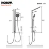 HOROW Regendusche Set Chrom, Duschset Duschsystem mit 4 Produktbild-Vorschau 8