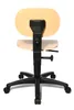 A back view of an office chair with a wooden seat and backrest, on a white background. Anteprima dell’immagine prodotto