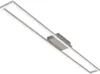 A modern, rectangular LED ceiling light fixture with a silver metal frame and white light elements, presented against a white background. Produktbild-Vorschau