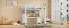 Lit mezzanine 90 x 200 cm en pin avec bureau et rangements, Voir les images du produit 16