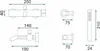 Technical drawings with dimensions of a bathtub faucet and shower head. Anteprima dell’immagine prodotto