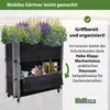Hochbeet auf Rollen Kräuterbox 80x30x68 cm mobil schwarz Produktbild-Vorschau 5