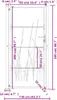 A diagram of a garden gate with dimensions and measurements. Produktbild-Vorschau