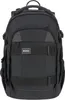 A black backpack is shown from the front against a white background. Produktbild-Vorschau