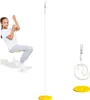 A young girl is using a disc swing. Náhled obrázku produktu