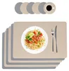 Platzdeckchen-Set 6-tlg. Kunstleder grau/beige 30x43 cm Productafbeelding-voorbeeld