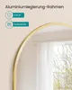 A close-up of a gold-framed mirror with text overlays highlighting its features. Náhled obrázku produktu