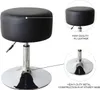 A black stool with a chrome base, shown with close-up insets highlighting its features. Anteprima dell’immagine prodotto