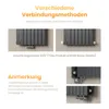 Illustrations showing different connection methods for a radiator, along with explanatory text. Náhled obrázku produktu