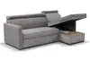 A grey sectional sofa with its storage compartment open. Produktbild-Vorschau