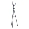 A black coat rack with a tree-like design and a small circular shelf. Produktbild-Vorschau