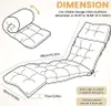 Diagrams and text illustrating the dimensions and setup of a lounge chair cushion. Náhled obrázku produktu