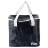 A black insulated bag with white handles and zipper. Anteprima dell’immagine prodotto