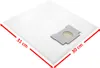 A white vacuum cleaner bag with dimensions indicated by red arrows and text. Produktbild-Vorschau