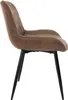 A side view of a brown dining chair with black metal legs against a white background. Náhľad obrázku produktu