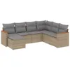 vidaXL 7-tlg. Garten-Sofagarnitur mit Kissen Beige Poly Produktbild-Vorschau 1