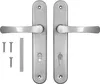 A set of door handles and screws on a white background. Anteprima dell’immagine prodotto