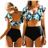 Zweiteiliger Boho-Badeanzug, formendes Damen-Set, schwarz. Produktbild-Vorschau 6