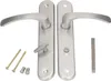 A set of silver door handles and associated hardware are laid out on a white background. Anteprima dell’immagine prodotto
