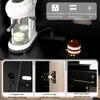 A collage of images showing a kitchen cabinet with features like a charging station, hinges, and drawer slides, alongside a coffee maker and a cake. Podgląd zdjęcia produktu
