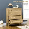 HOMCOM Commode 4 tiroirs meuble de rangement cannage en Voir les images du produit 4