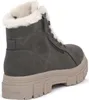A single gray winter boot with white fur lining and a beige sole is shown from a side-rear angle against a white background. Produktbild-Vorschau
