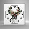 Wanduhr - Quadrat - Glasuhr - Surrealismus Hirsch Boho - Produktbild-Vorschau 3