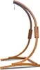A wooden hammock chair stand against a white background. Produktbild-Vorschau