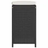 vidaXL Tabouret de bar de jardin avec coussin 2 pcs. noir Voir les images du produit 5