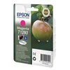 Packaging for an Epson magenta ink cartridge with an image of an apple. Voir les images du produit