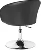 A black chair with a chrome base and stem, shown from the back. Produktbild-Vorschau